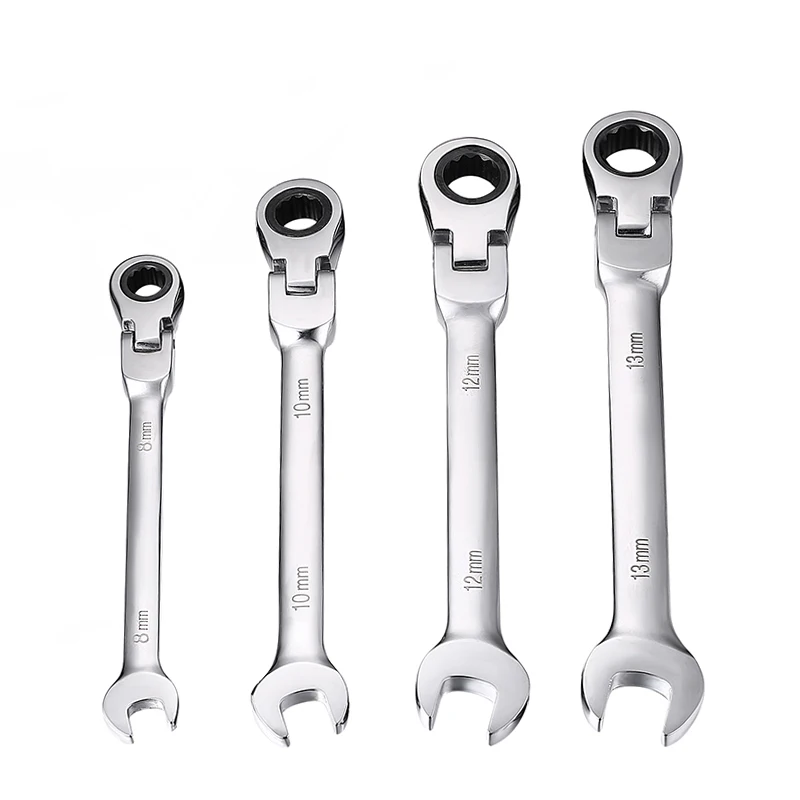 

4Pcs/set Fixed Head Ratcheting Combination Spanner Wrench Sets Hand Tools Ratchet Handle Wrenches 8/10/12/13mm