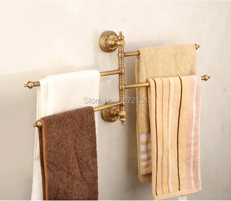 Новейший античный латунный стержень для полотенец настенный поворотный