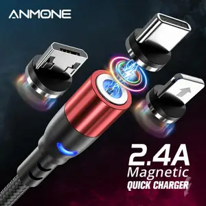 Магнитный зарядный кабель Anmone, Micro USBType-CLightning, 12 м