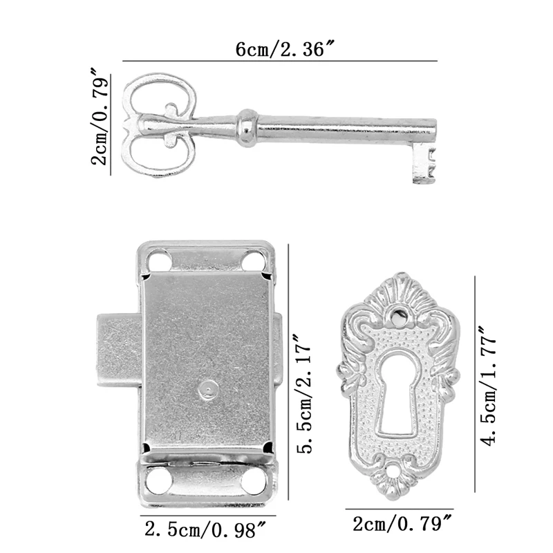 Classical Vintage Antique Drawer Cabinet Wardrobe Cupboard Door Alloy Lock + Key | Handles