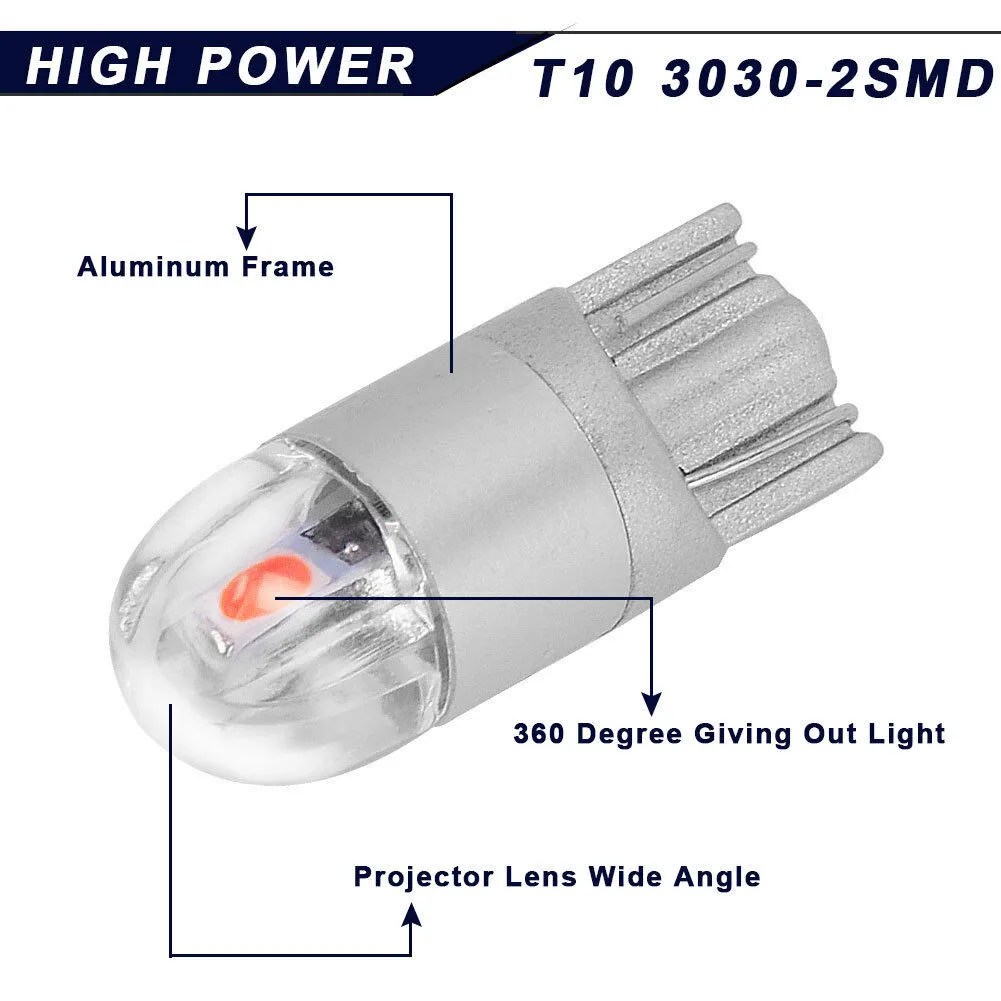 

12V Dome Light Bulbs 4X Accessories Instrument Parts Red T10 168 192 194 2825