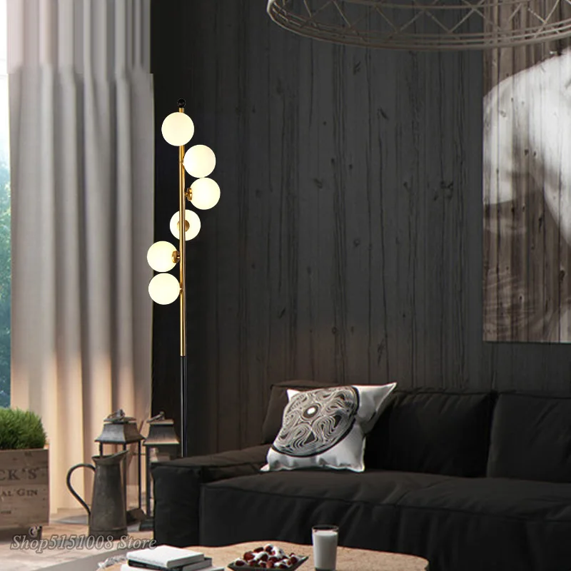 Простые напольные лампы в скандинавском стиле для гостиной стеклянный шар