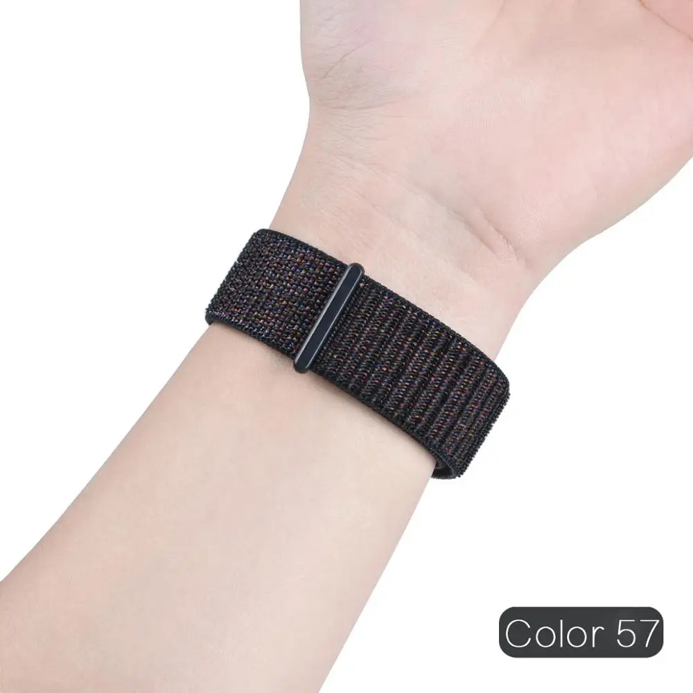 57 Original Black Нейлон Ремешок для наручных часов Apple Watch серии 3/2/1 38 мм 42 мм мягкий нейлон дышащий сменный ремешок Спортивная петля для наручных часов iwatch серии 4 40 мм 44 мм - Цвет ремешка: 57 Original Black