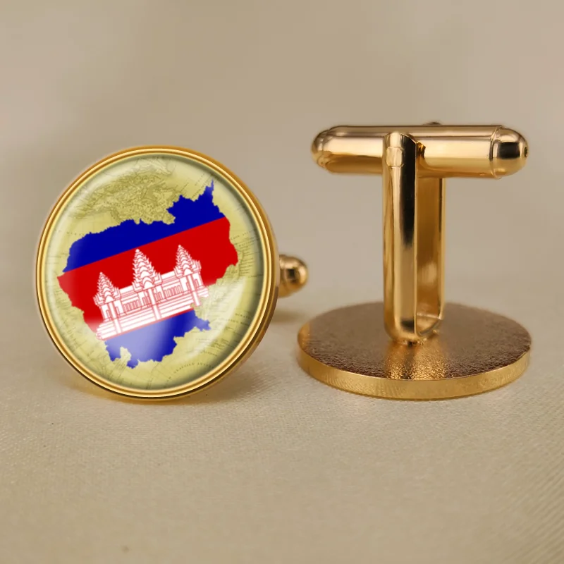 Герб Камбоджи камбоджийские карта запонки с изображением флага США американский