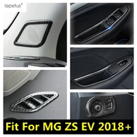 lapetus air ac vent head lights window lift button pillar a speaker carbon fiber look cover trim for mg zs ev 2018 2022