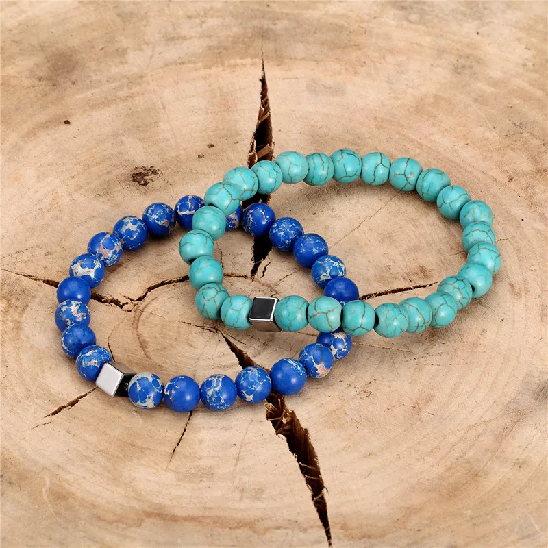 Квадратный Тибетский браслет из гематита Будды с шестью словами Женская чакра 8