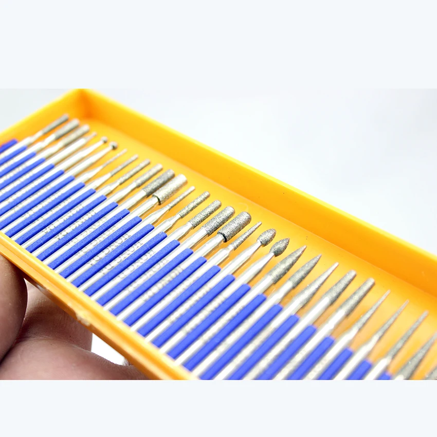 

1 Set Emery Grinding Needle Jade Carving Knives Diamond Grinding Head DIY Polishing Tools 3mm Handle Diameter Grinding Needles