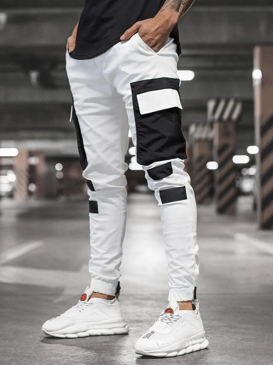 

Autumn 2020 new men's casual sports pants woven pocket stitching casual pants