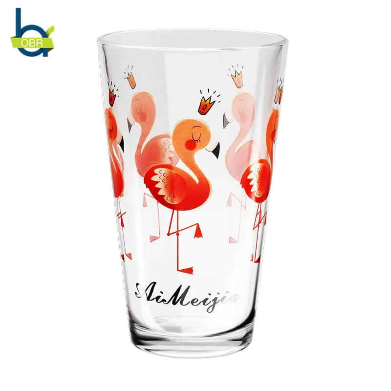460 мл креативная стеклянная кофейная чашка милый стакан с фламинго для пива чая