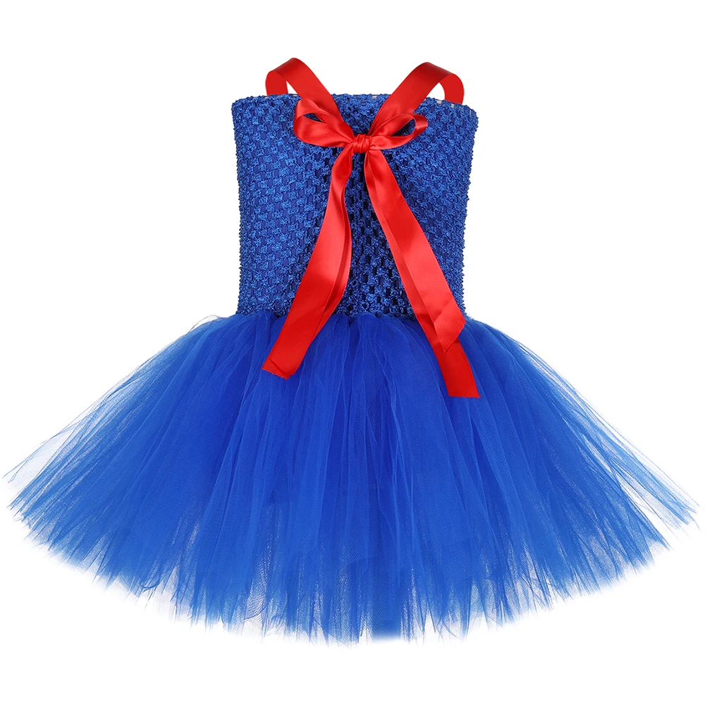 Royal Blue Girls Tutu Dress Villain Superhero Evie Cosplay Halloween Costume for Kids Girl Tulle Fancy Birthday Party Dresses | Детская