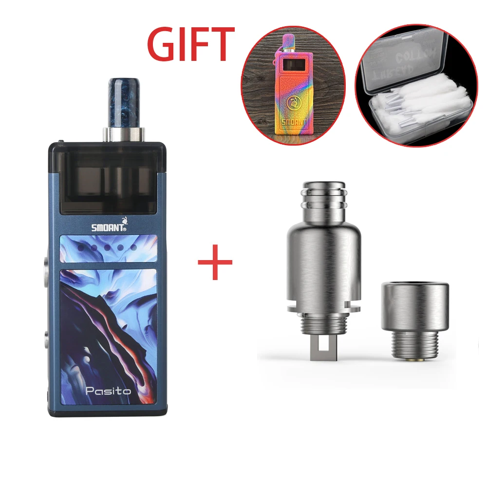 Горячая коробка Pod Vape Smoant Pasito Rebuildable Kit 1100mAh MTL DL RBA 3 мл перезаправляемый картридж E