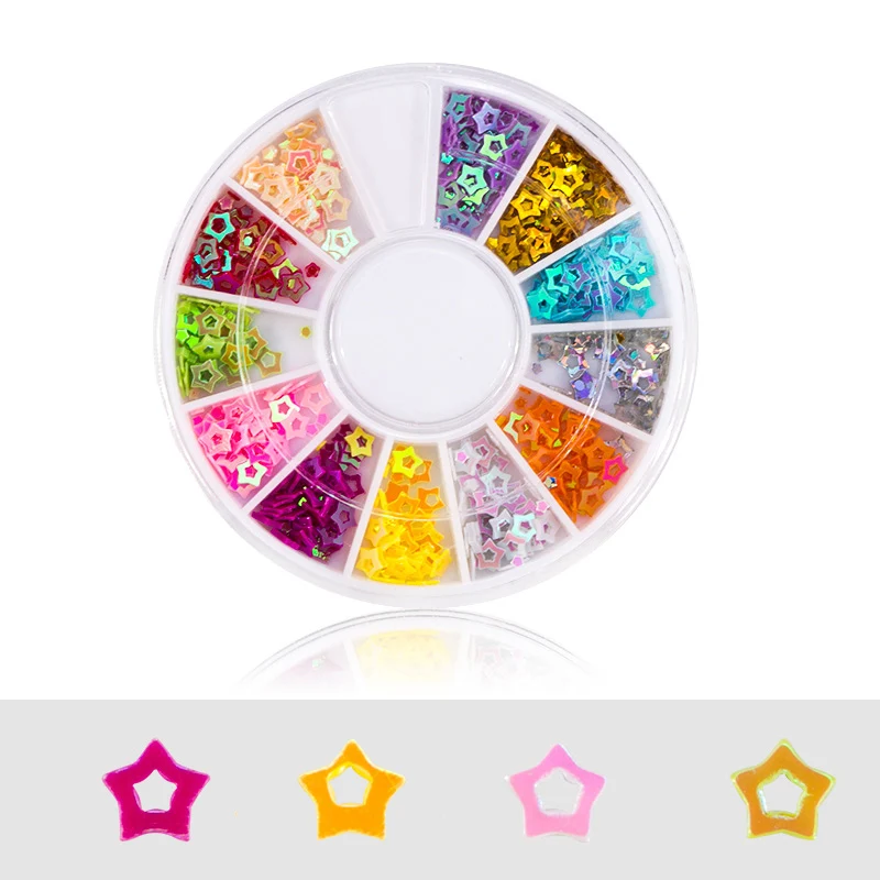 3D украшение для ногтей в колесах смешанные цвета акриловые прозрачные стразы