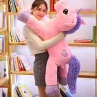 2021 new arrival large unicorn plush toys cute pink white horse soft doll stuffed animal big toys for children birthday gift