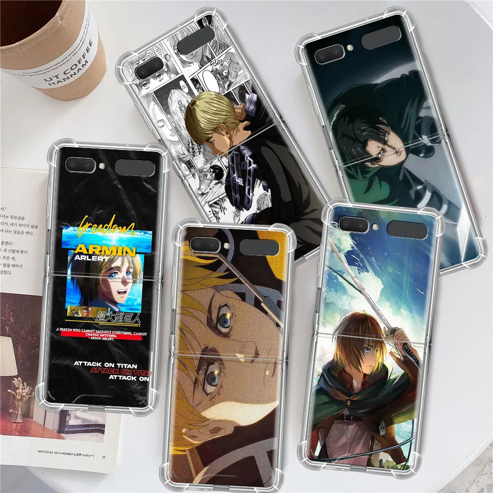 

Armin Arlert Attack On Titan Capa For Samsung Galaxy Z Flip 3 5G Case Airbag Clear TPU Shockproof Cover Transparent Phone Funda