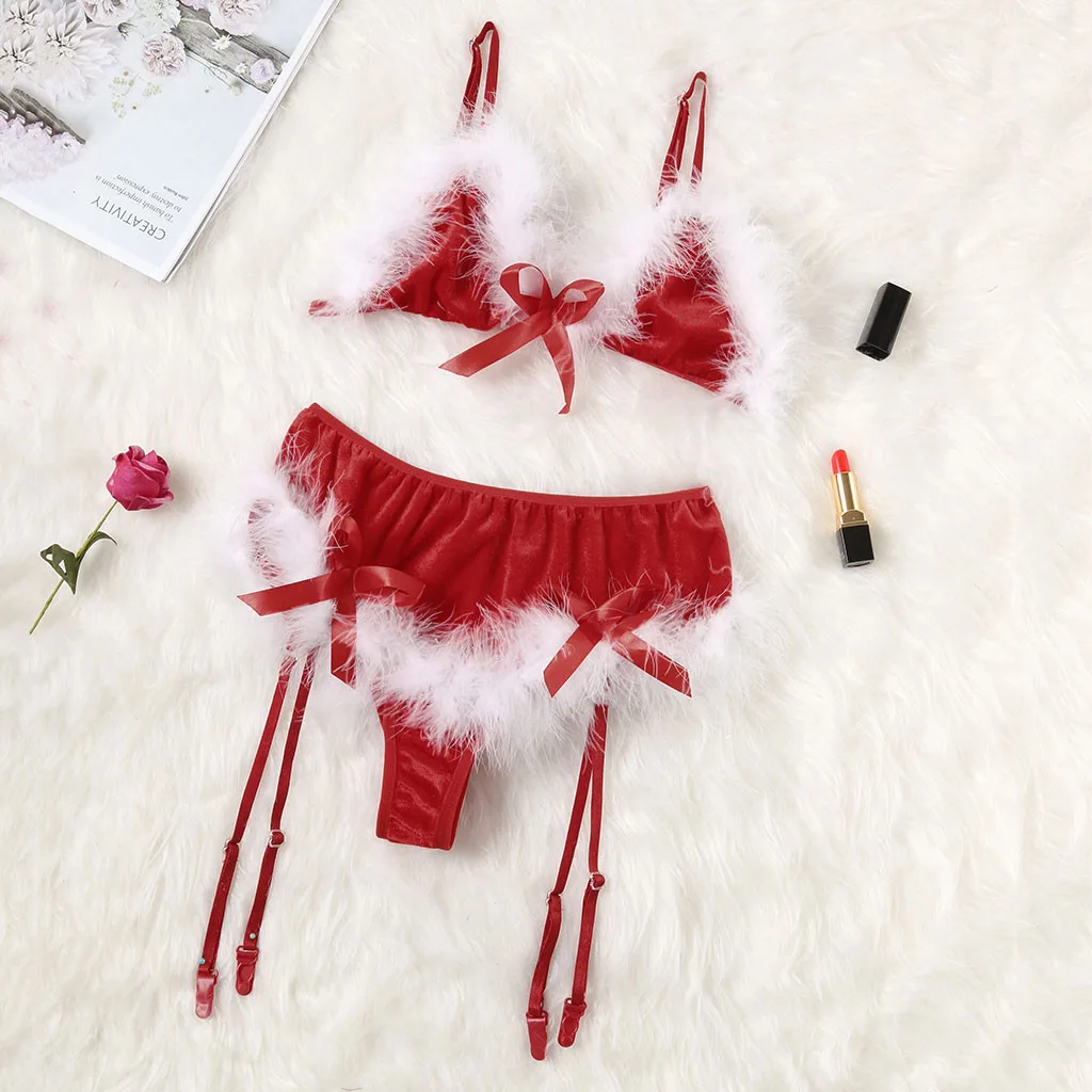 Женский сексуальный комплект нижнего белья Рождественский 2019|Комплекты белья| |
