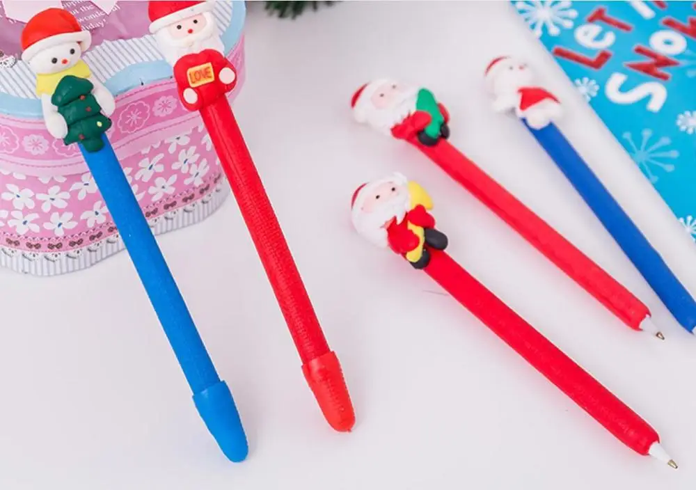 Творческий Симпатичный Рождественский мягкая глина шариковая ручка мультфильм