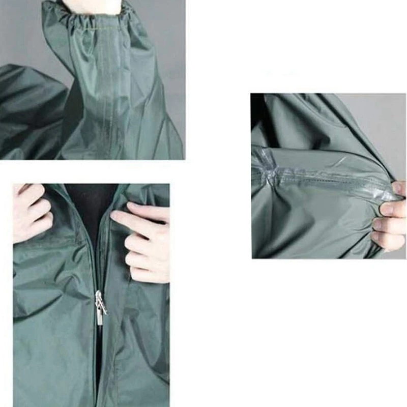

Fashion Motorcycle Raincoat /Conjoined Raincoat/Overalls Men and Women Fission Rain Suit Rain Coat SizeXXXL Colour ArmyGreen