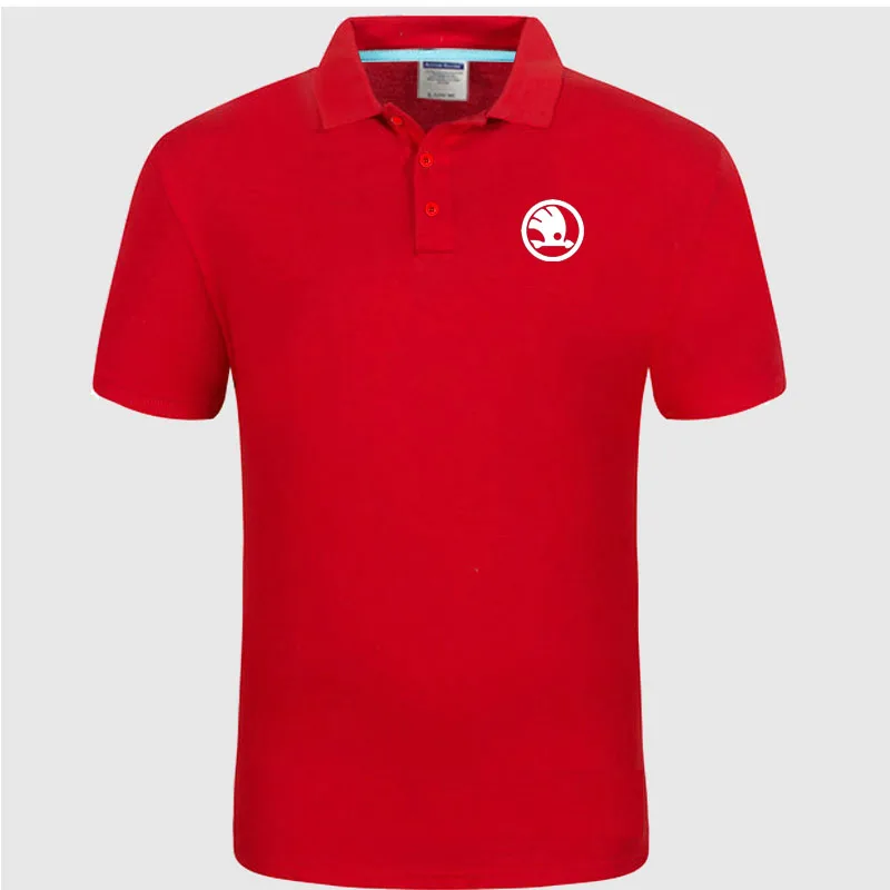 

Unisex shirts Skoda logo Polo Shirt Men summer Short Sleeve Polo Shirt Cotton spring Casual Men's Polos