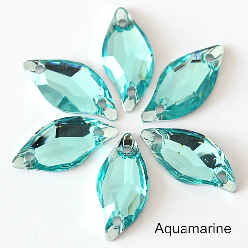 Aquamarine 50 шт./упак. 9x20 мм лист Форма с украшением в виде кристаллов смолы пришить Стразы пришивные стразы швейные стразы s для свадебное платье B3151 - Цвет: Aquamarine