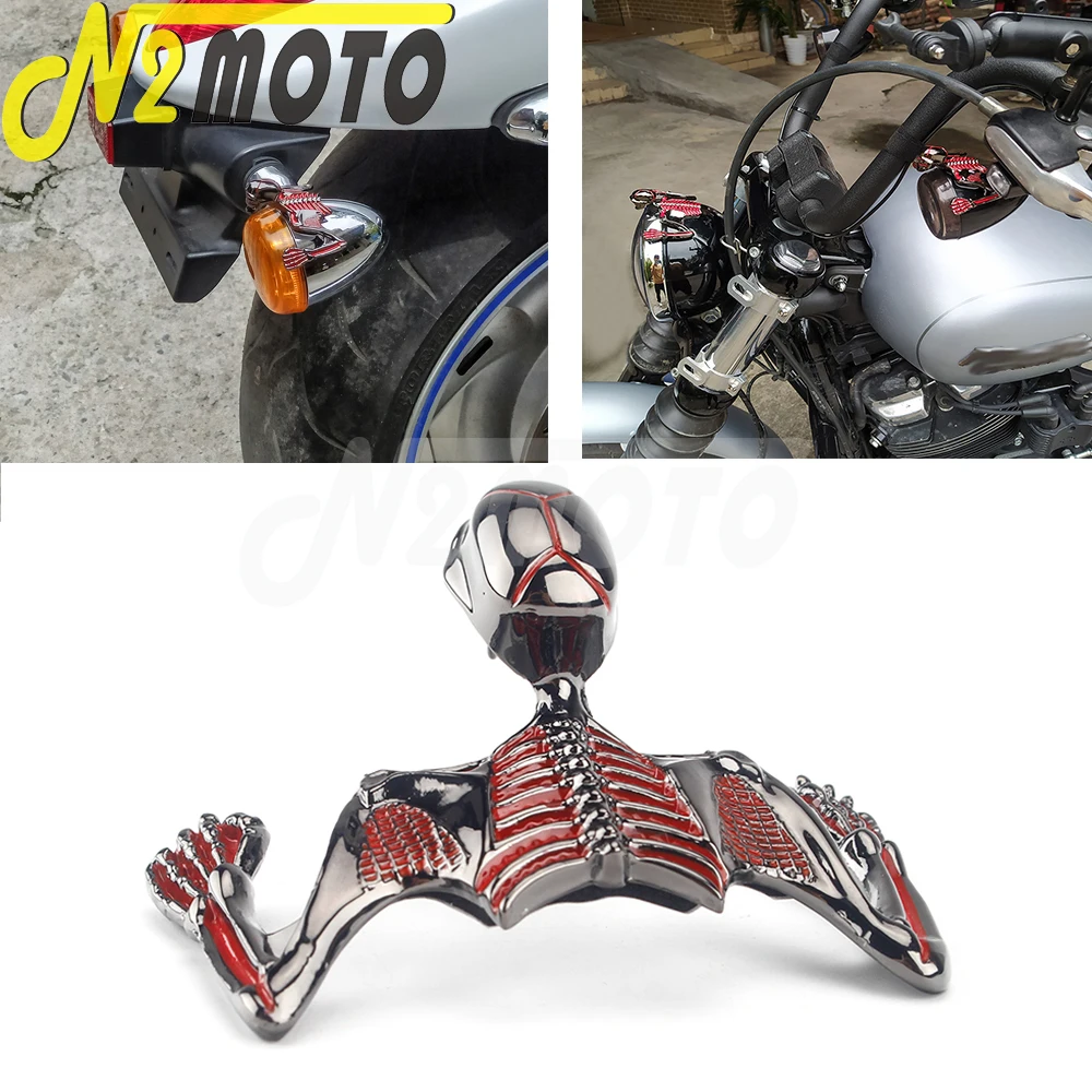 

For Honda Yamaha Kawasaki Suzuki Harley Custom Steel Skeleton Ornament Sticker Headlamp Helmet Skull Decorative Helmet Figure