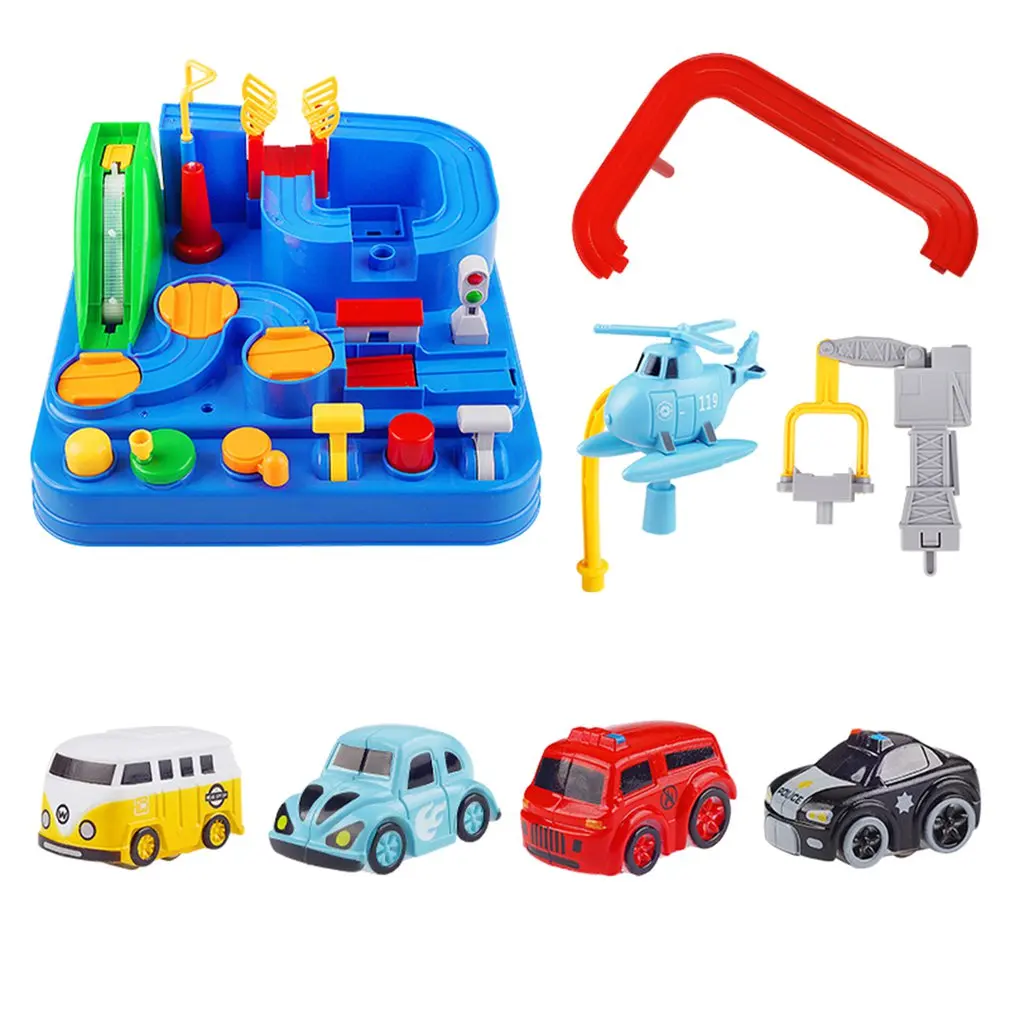 

Kids Educational Car Toys for Boys Track Adventure Brain Table Games Rail Cars Mechanical Parking Lots Children Xmas Gifts