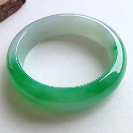 

Natural Burmese jade and light green two-tone 54-64mm bracelet, elegant princess jewelry, best gift for mother and girlfriend