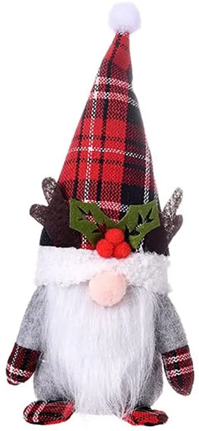 

Plush Gnomes Toy Christmas Elf Doll with Pine Cone Ornaments for Home Table Christmas Decorations Gift