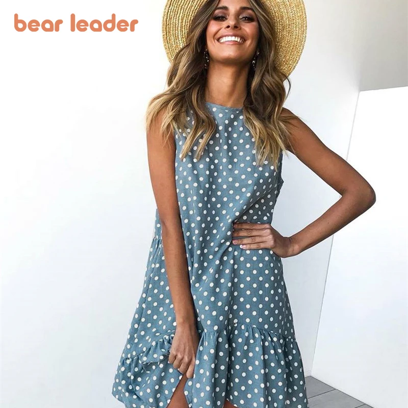 

Bear Leader Summer Casual Ruffles Dresses 2022 Fashion Maternity Polka Dot Party Costumes Woman Fancy Vestidos Sleeveless Outfit