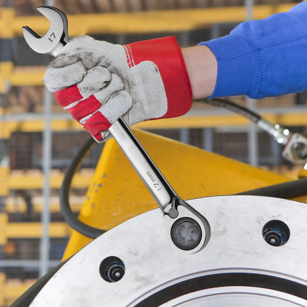 SATA Полный полированный Реверсивный Трещоточный ключ гаечный ручной инструмент