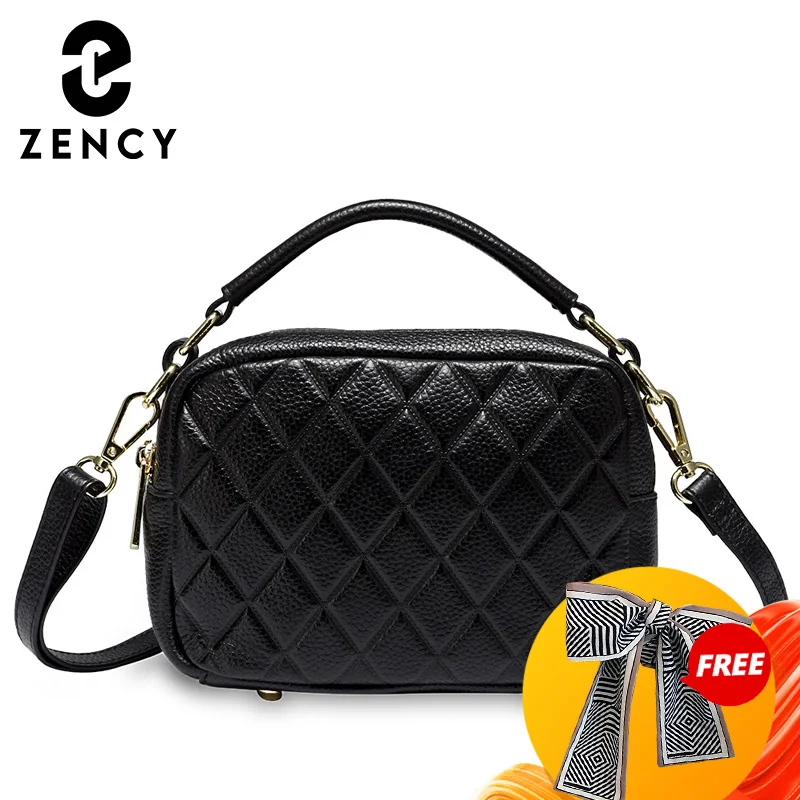 Zency Новинка Lingge для женщин Сумка тоут Сумки из натуральной кожи 100% Модные белые