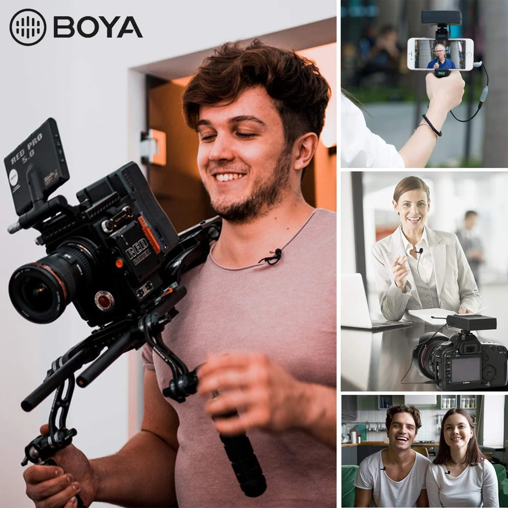 BOYA BY-WM8 Pro K1/K2 микрофон беспроводной петличный система для видео интервью