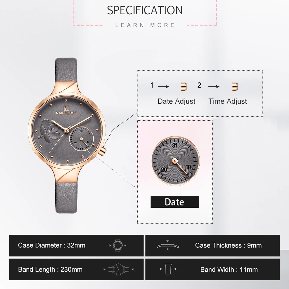 

NAVIFORCE Elegant Watch for Women Watches Luxury Brand Fashion Ladies Wristwatch Simple Rose Clock Relogio Feminino Waterproof