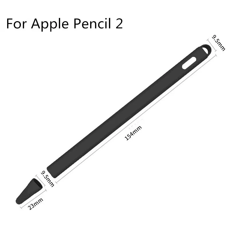 Цветной Мягкий силиконовый чехол для стилуса Apple Pencil 2/1 совместимый с планшетом