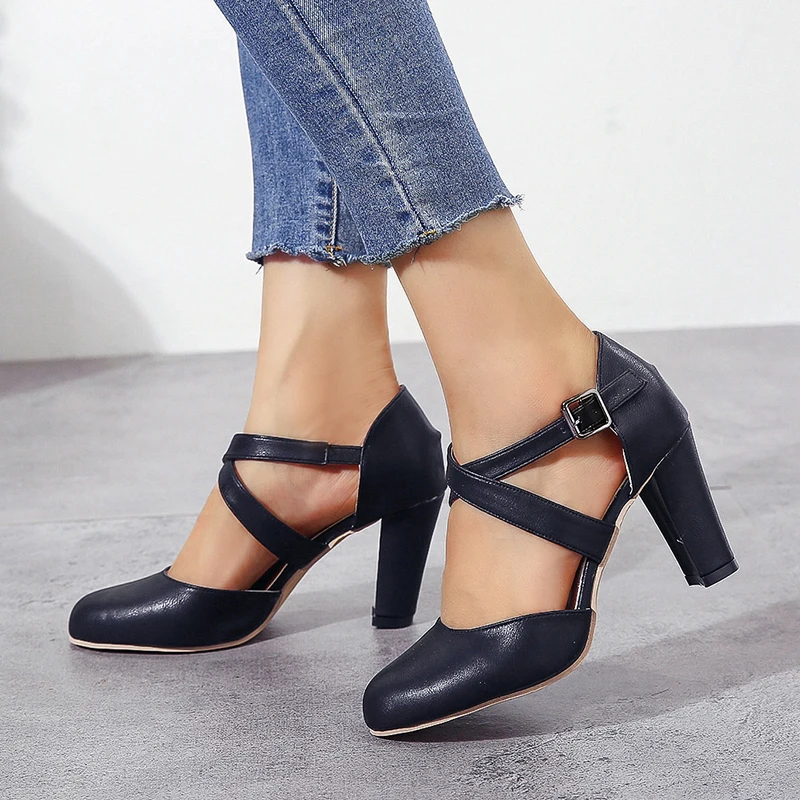 

Women Pumps Plus Size35-43 Women Heels Gladiator Summer High Heels For Party Wedding Shoes Women Thick Heels Fashion Women Shoes