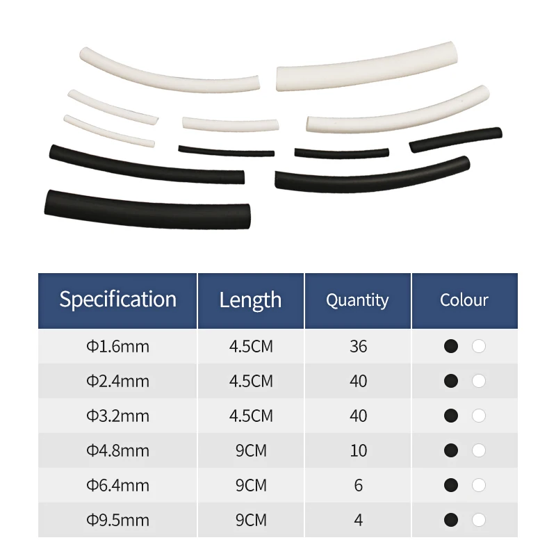 Термоусадочные трубки TOOSN 270 шт. 3:1 белые черные с клеем двойная настенная трубка