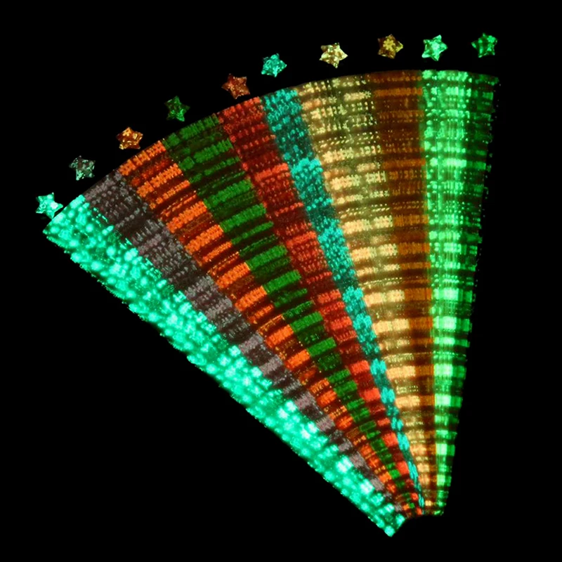 

210 PCS Luminous Paper Strips Lucky Stars Origami Colorful DIY Handmade Origami Craft Paper Glow In Dark Scraping Decor