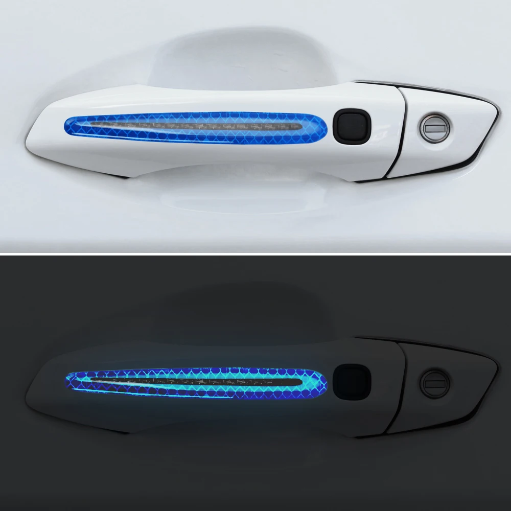 Наклейка на дверные ручки автомобиля Предупреждение ющая светоотражающая лента