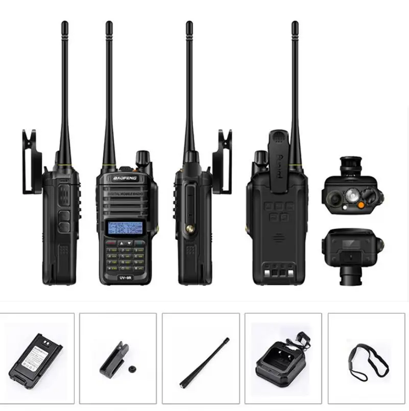 FM Radio 10KM IP67 Waterproof Dual Band 136-174 400-520MHz Ham Radio 8W Walkie Talkie Waterproof Dustproof Outdoor Civil