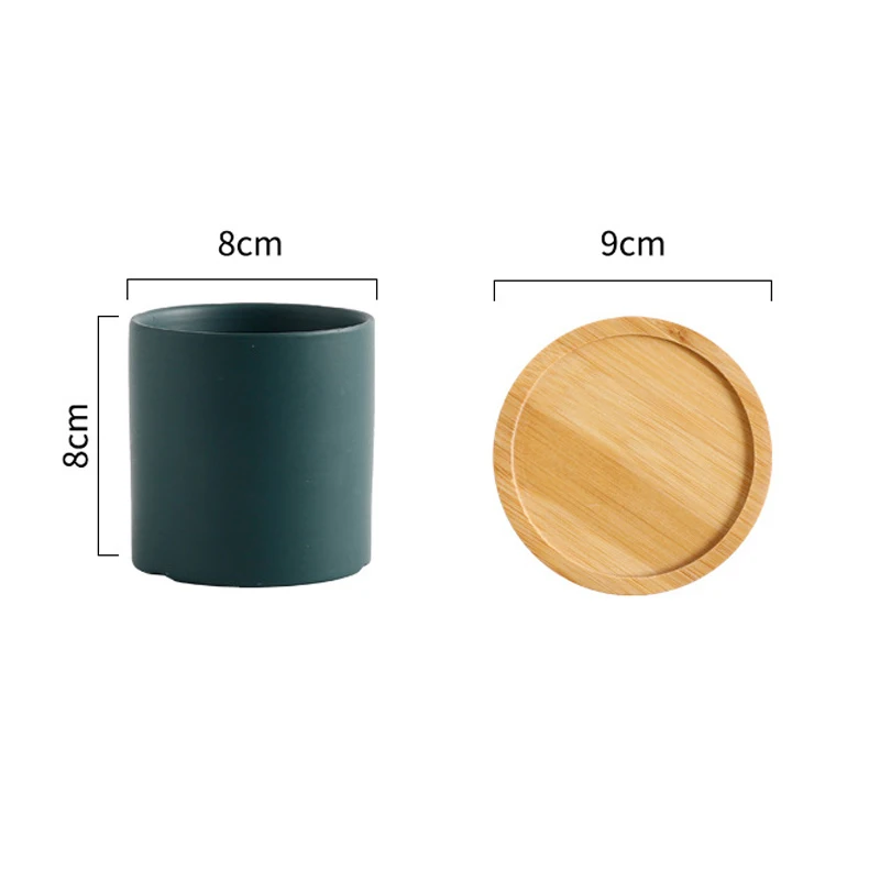 Цветочный горшок в скандинавском стиле 8 см/3 дюйма с подносом цветной