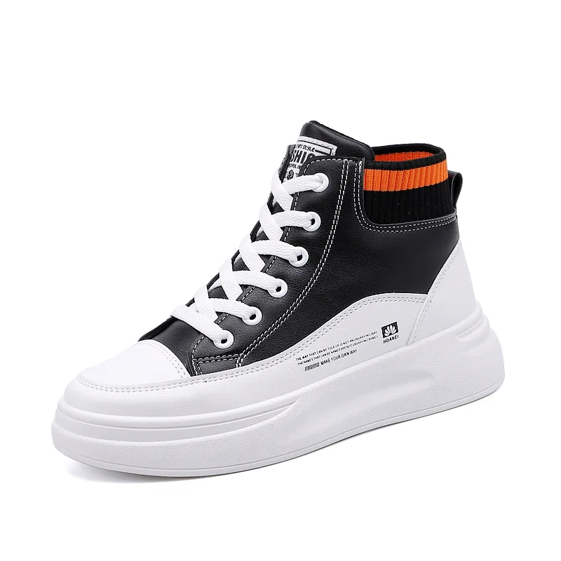 

2020 Winter Korean White Sneakers Ladies Lace Up High Top Sneakers Vulcanized Shoes