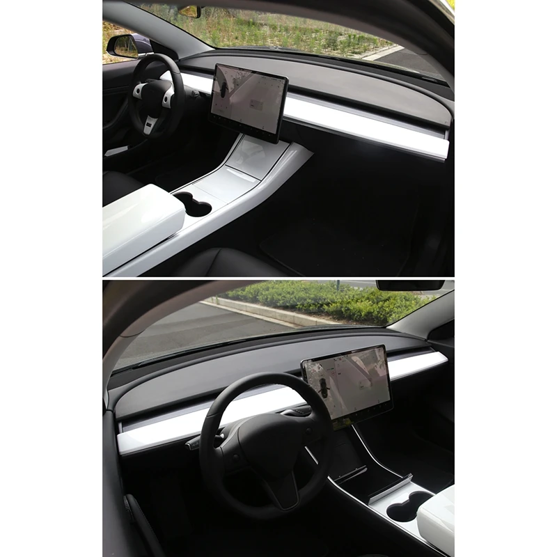 

6PCS Car Console Panel Protector Armrest Box Cover Trim Dashboard Decoration Sticker for Tesla Model 3