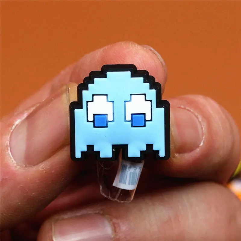 High imitation Game Style PVC Shoe Charms Cute Pac-Man Shoe Accessories Shoe Buckle Decorations fit Croc JIBZ Kids X-mas Gifts