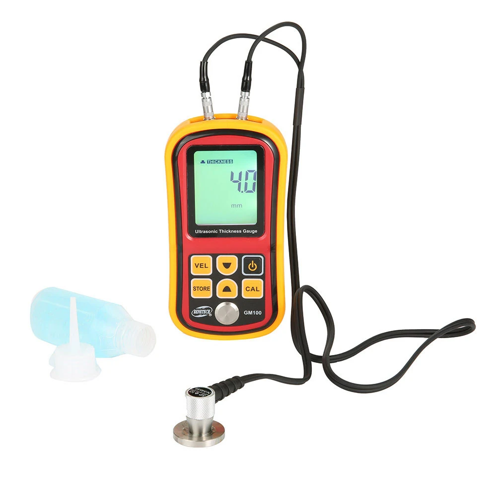 

GM100 Compact Intelligent Backlight Sound Speed Thickness Gauge Measuring Tool Ultrasonic Handhold LCD Display Digital Accurate
