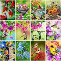 gatyztory painting by numbers bird with flowers acrylic coloring by numbers kids diy canvas drawing kit 4050 decoration home