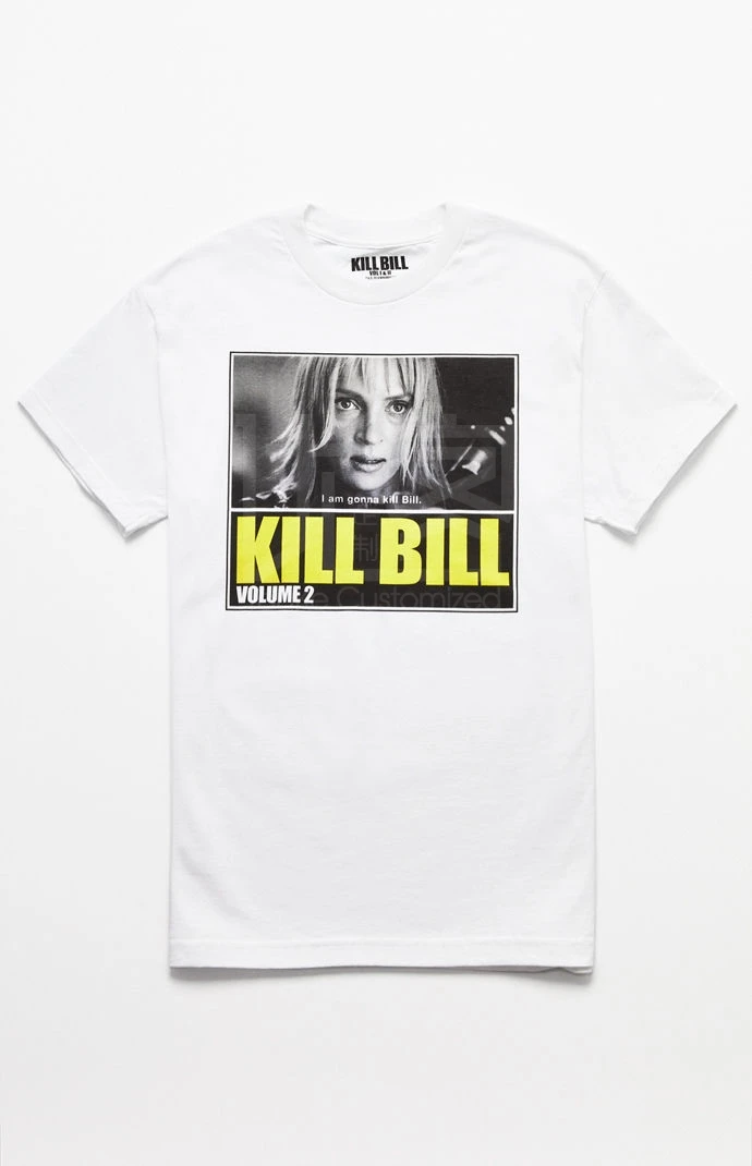 Футболка Kill Bill-желтый костюм 2019 одежда популярная футболка с круглым вырезом 100%