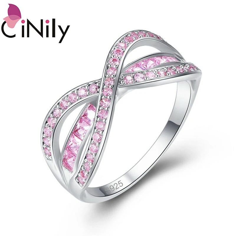 CiNily розовые и красные космические линии заполненные кольца на палец