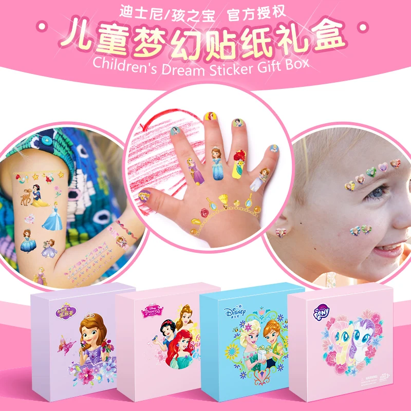 15 pcs/lot new disney frozen princess tattoo stickers set with original box girls nail finger sticker stud earrings gifts | Дом и сад