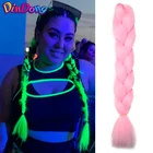 DinDong, 24 дюйма, шикарная коса с эффектом омбре, блестящие волосы в темноте, синтетические африканские косички для наращивания волос