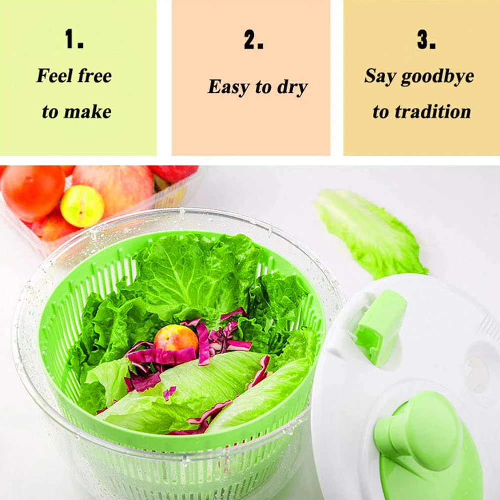 

Newly Vegetable Salad Spinner Large Dryer Bowls with Pouring Spout Kitchen Tool MK