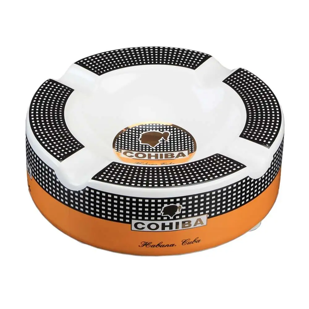 

COHIBA Cigar Ashtray Big Ashtrays for 8" Round Cigarettes Large Rest Outdoor Cigars Ashtray for Patio/Outside/Indoor Ashtray